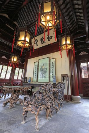 Foto de Shanghai, China - 31 de mayo de 2018: China arquitectura clásica en Yu Garden, Shanghai, China - Imagen libre de derechos