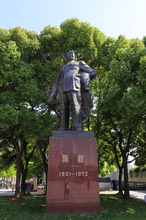 Photo for Shanghai, China - June 1, 2018: Sculpture of Chen Yi in Shanghai Bund, Shanghai, China - Royalty Free Image