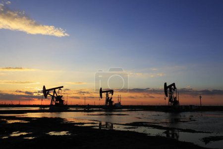 Photo for Oil pumping machinery and equipment  at work, China - Royalty Free Image