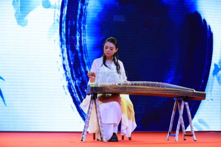 Photo for LUANNAN COUNTY, China - November 7, 2018: Performing on the stage, LUANNAN COUNTY, Hebei Province, China - Royalty Free Image