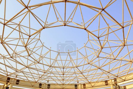 Photo for Curved steel constructed on a construction sit - Royalty Free Image