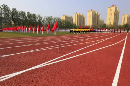 Photo for Scene of the sports meeting of middle school students, China - Royalty Free Image