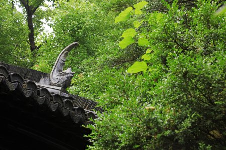 Téléchargez les photos : Shanghai, Chine - 31 mai 2018 : Paysage de l'architecture classique chinoise avant-toit dans le jardin Yu, Shanghai, Chine - en image libre de droit
