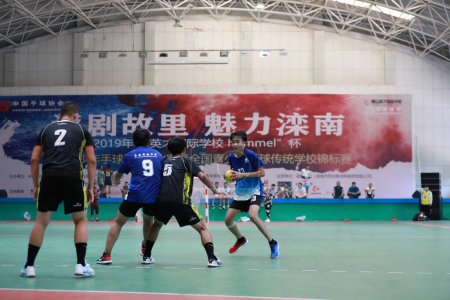 Photo for Luannan County, China - August 16, 2019: China Junior Handball Match U Series Competition Site, Luannan County, Hebei Province, China - Royalty Free Image