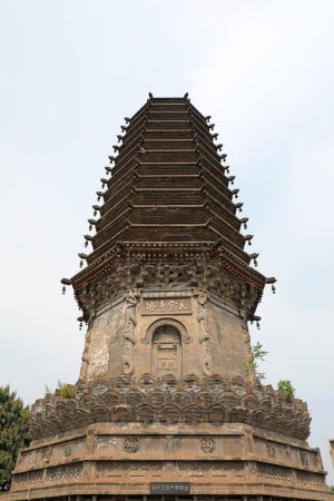 Photo for Fengrun County, China - September 15, 2019: Architectural Scenery of Ancient Pagodas in China, Fengrun County, Hebei Province, China - Royalty Free Image