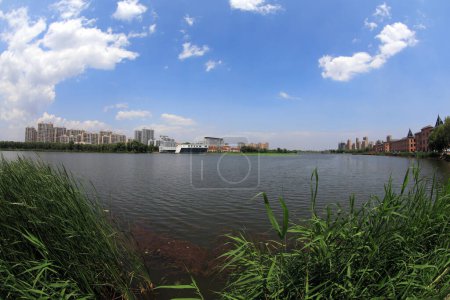 Photo for Waterfront City Scenery, Luannan County, Hebei Province, China - Royalty Free Image