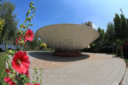 Photo for Luannan County - June 6, 2019: Bowl sculpture in the park, Luannan County, Hebei Province, Chin - Royalty Free Image