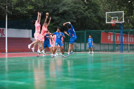 Téléchargez les photos : Comté de Luannan, Chine - Le 20 août 2019 : Chine Match de handball junior U Series Competition Site, comté de Luannan, province du Hebei, Chine - en image libre de droit