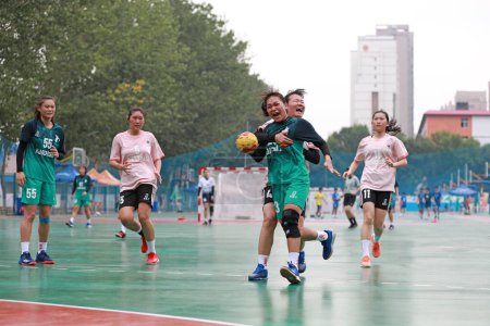 Photo for Luannan County, China - August 20, 2019: China Junior Handball Match U Series Competition Site, Luannan County, Hebei Province, China - Royalty Free Image