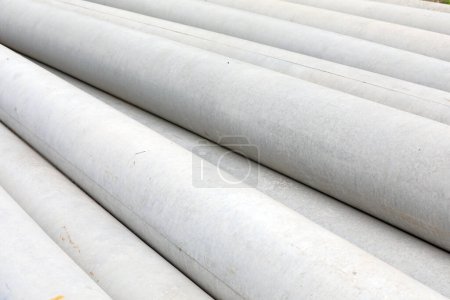 Photo for Close-up photos of cement prefabricated pipes - Royalty Free Image