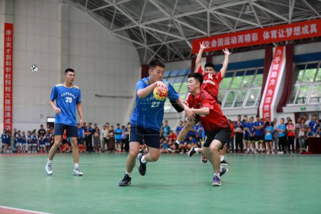 Photo for Luannan County, China - August 14, 2019: China Junior Handball Match U Series Competition Site, Luannan County, Hebei Province, China - Royalty Free Image