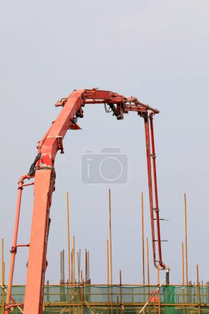Photo for Commercial Concrete Vehicle Pipeline on Construction Site - Royalty Free Image