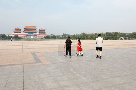 Photo for Tourists play in parks, Fengrun County, Hebei Province, China - Royalty Free Image