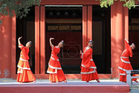 Photo for Beijing, China, October 5, 2019: Dacheng ritual and music performance of Confucius Temple in Beijing. - Royalty Free Image