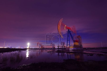 Photo for Oil pumping machinery and equipment  at work, China - Royalty Free Image