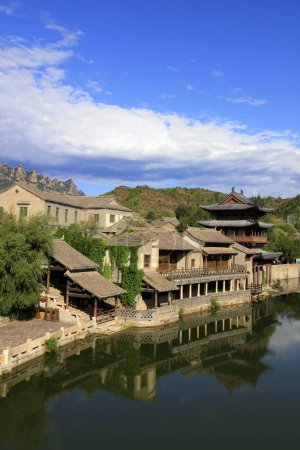 Téléchargez les photos : Paysage architectural de la ville de Gubeikou, Miyun, Pékin, Chine - en image libre de droit