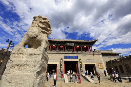 Photo for Miyun, China - September 8, 2018: stone lion sculpture in Gubeikou Town, Miyun, Beijing, China - Royalty Free Image