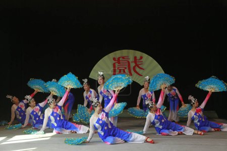 LUANNAN COUNTY, China - September 28, 2018: The dance was performed at a party, LUANNAN COUNTY, Hebei Province, China