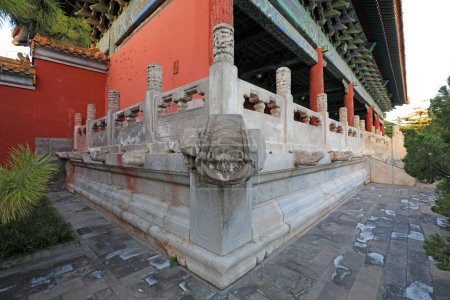 Photo for White marble balustrade sculpture in Beijing Taimiao Temple - Royalty Free Image