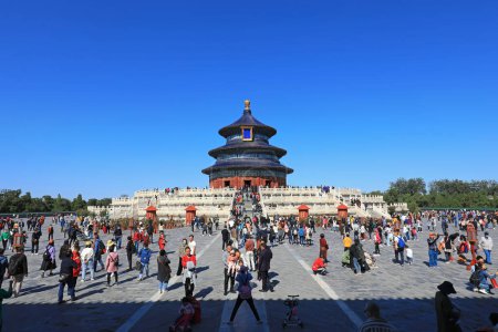Photo for Beijing, China - October 5, 2020: Chinese classical architectural landscape in the temple of heaven, Beijing - Royalty Free Image