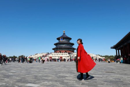 Photo for Beijing, China - October 5, 2020: Tourists in the temple of heaven in Beijing - Royalty Free Image