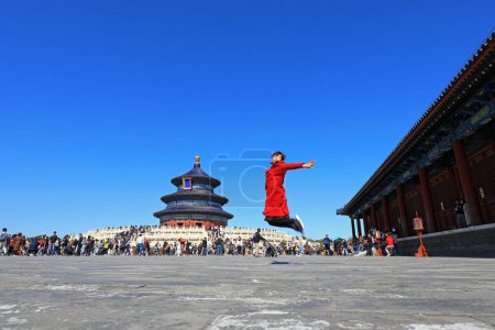 Photo for Beijing, China - October 5, 2020: Tourists in the temple of heaven in Beijing - Royalty Free Image