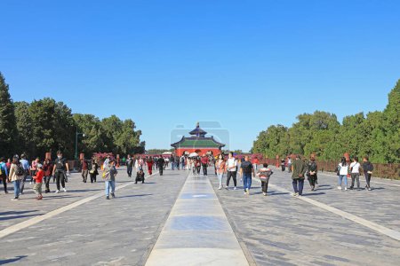 Photo for Beijing, China - October 5, 2020: Chinese classical architecture in the temple of Heaven Park, Beijing - Royalty Free Image