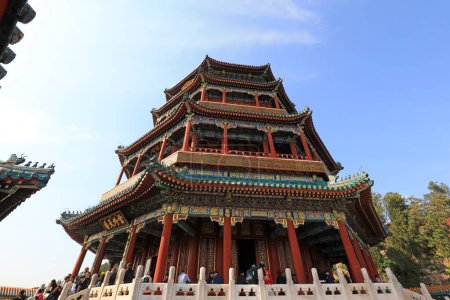 Photo for Beijing, China - October 6, 2020: The architectural landscape of foxiangge is in the summer palace, Beijing - Royalty Free Image