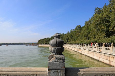 Photo for Stone buildings on the Bank of the summer palace in Beijing, China - Royalty Free Image