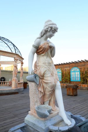 Tangshan City, Hebei Province, China - November 4, 2020: European sexy women sculpture in a par