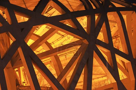 Photo for Beijing bird's nest close up of building structure, China - Royalty Free Image