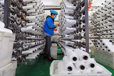 Téléchargez les photos : COMTÉ DE LUANNAN, Chine - 8 décembre 2020 : les travailleurs sont occupés sur une ligne de produits d'emballage dans une usine, COMTÉ DE LUANNAN, province du Hebei, Chine - en image libre de droit