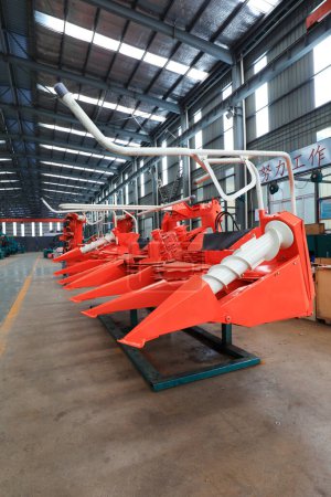 Red serrated machinery in the factory