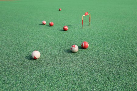 Photo for Chinese goal ball on artificial lawn - Royalty Free Image
