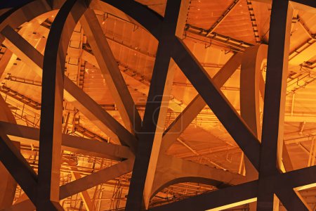 Photo for Beijing bird's nest close up of building structure, China - Royalty Free Image