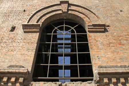 Broken walls and Windows, closeup of photo