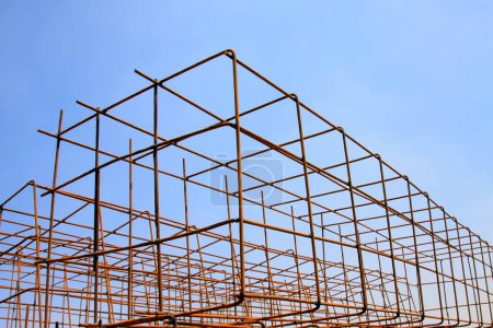 Reinforcing cage frame, closeup of photo 