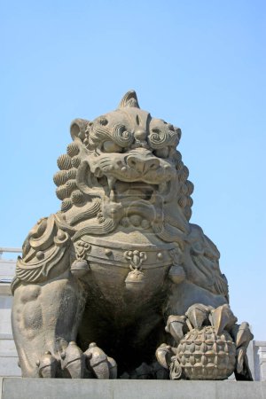 Foto de Escultura de león de cobre primer plano de la foto - Imagen libre de derechos