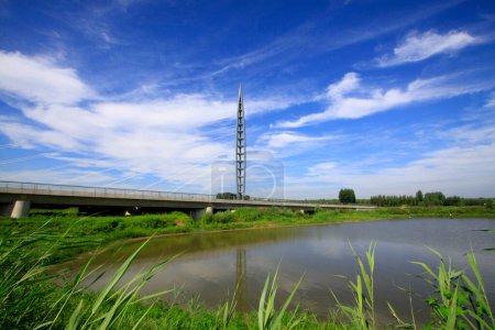 cable-stayed bridge under the sky