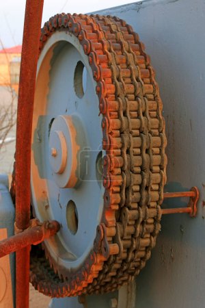 Oxidation rust chain wheel