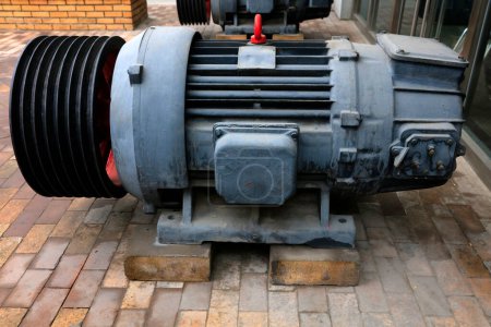 Spare motor, closeup of photo