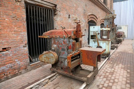 abandoned mechanical equipment, closeup of phot