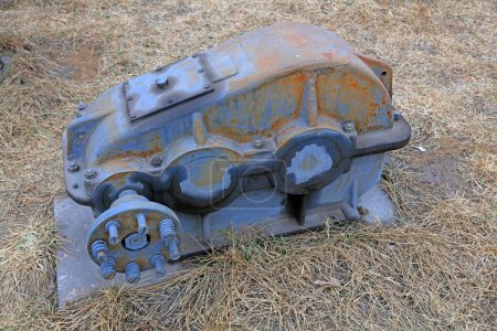 abandoned mechanical equipment, closeup of phot