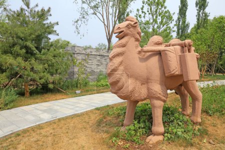 Camel sculptures in the par