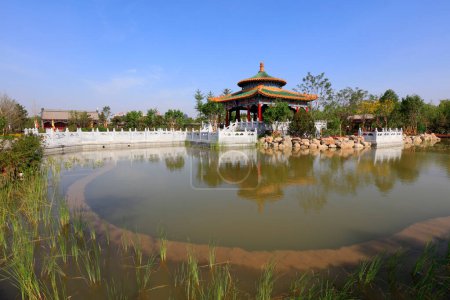 El paisaje del South Lake Park en Tangshan 
