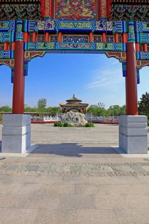El paisaje del South Lake Park en Tangshan 