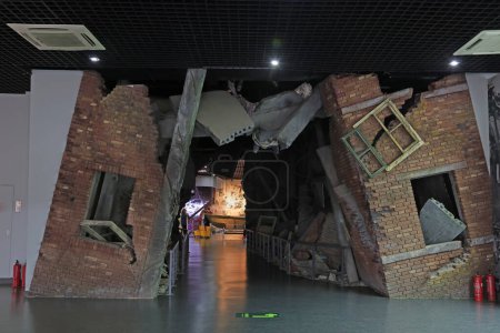 modèle du site du tremblement de terre du musée du tremblement de terre de Tangshan en Chine