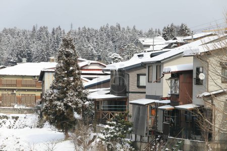 Photo for Japanese House with snow at in Takayama, Japan - Royalty Free Image