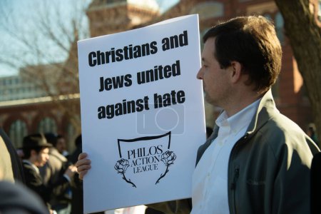 Foto de Judíos americanos y sus aliados participaron en la Marcha por Israel en Washington DC el 14 de noviembre de 2023 para mostrar su apoyo a Israel en su guerra contra Hamas. - Imagen libre de derechos