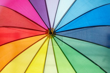 Photo for Rainbow spectrum multicolored background of an umbrella - Royalty Free Image